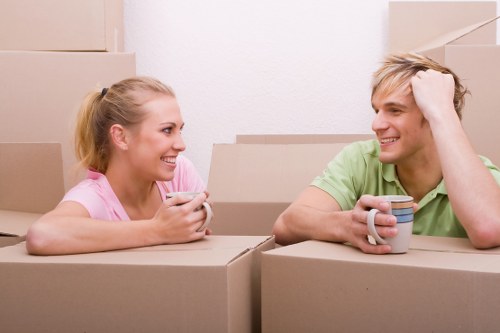 Residential relocation scene showing Brent removals in an apartment area