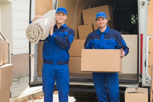 Student removals in Brent with boxes and moving van