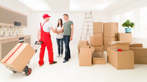 Retail stock and fixtures being prepared for a commercial move
