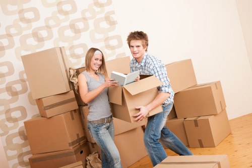 Local Brent student removals team loading boxes safely